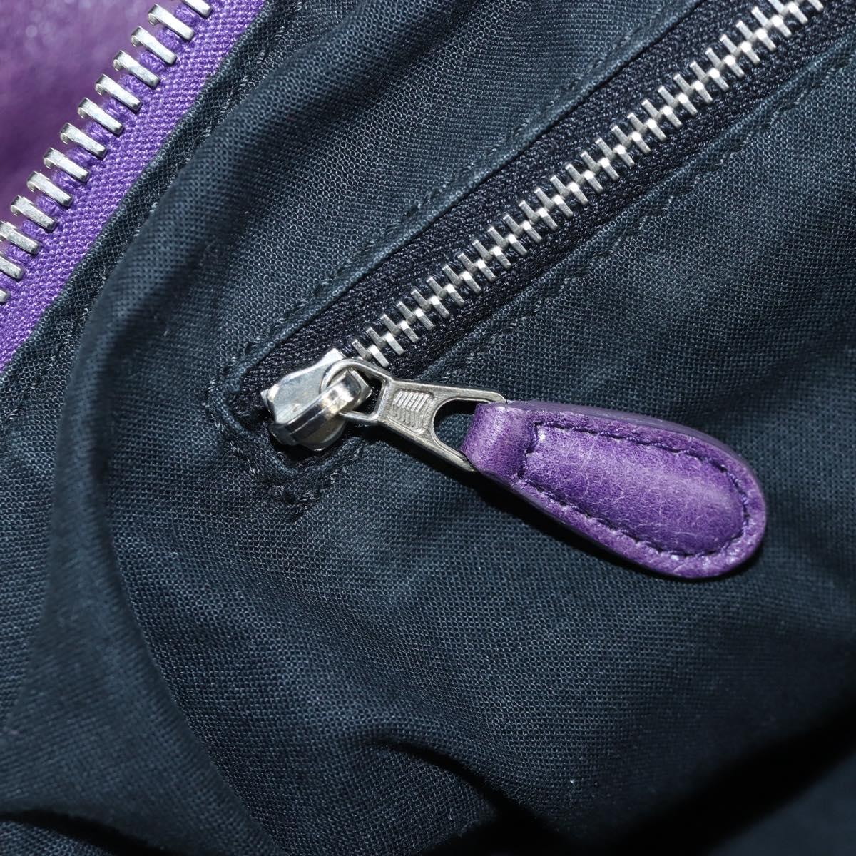 BALENCIAGA Covered Giant Day Hand Bag Leather Purple Silver 204527 Auth 201485V