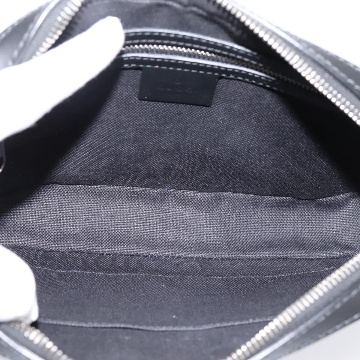 GUCCI GG Supreme Clutch Bag PVC Black Silver 495562 Auth 201486V