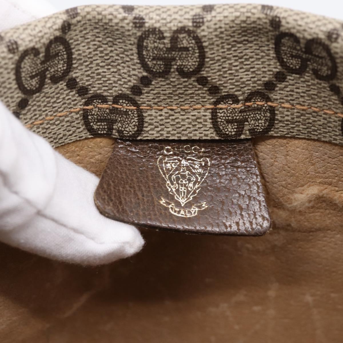 GUCCI GG Supreme Clutch Bag PVC Beige Gold 67 039 5229 Auth 201488