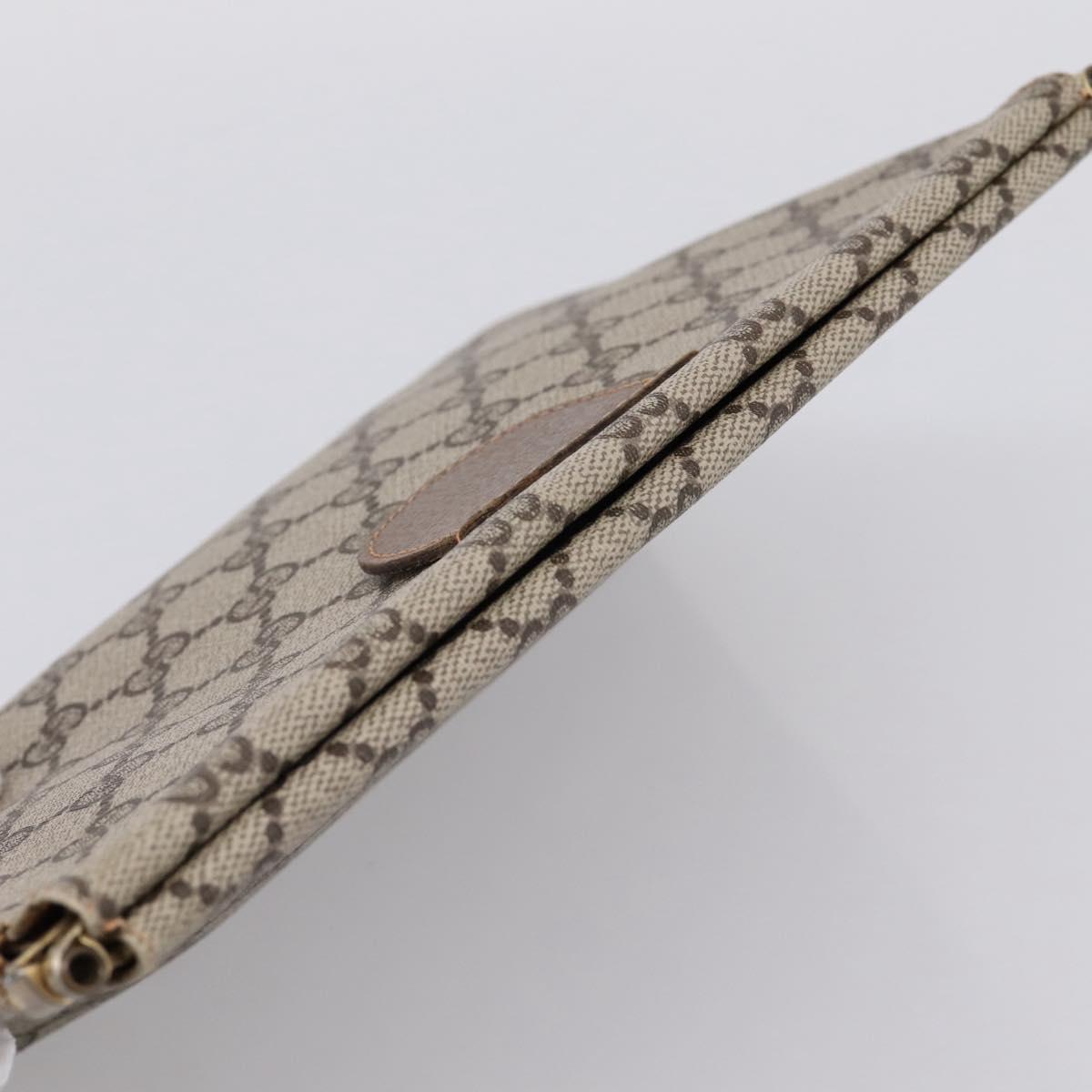 GUCCI GG Supreme Clutch Bag PVC Beige Gold 67 039 5229 Auth 201488
