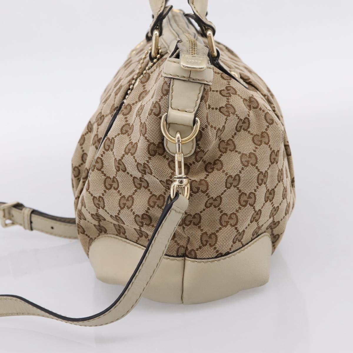 GUCCI GG Canvas Sukey Hand Bag 2way Beige Gold 247902 Auth 201493
