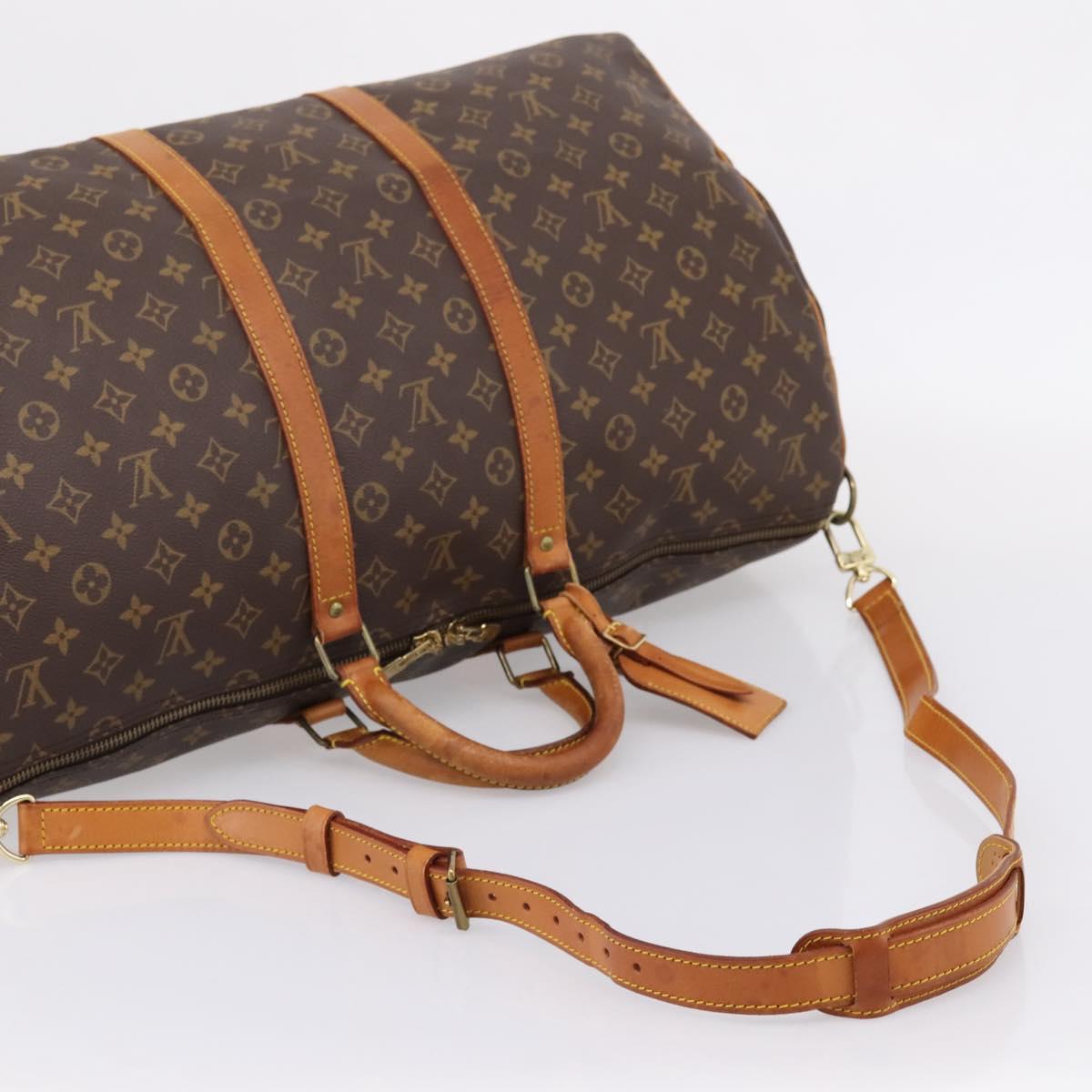 LOUIS VUITTON Monogram Keepall Bandouliere 55 Boston Bag M41414 LV Auth 201494