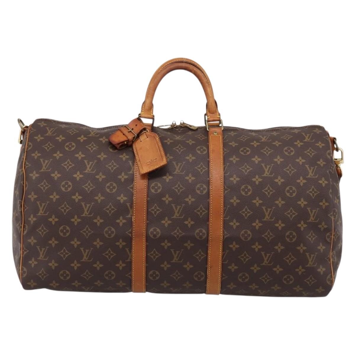 LOUIS VUITTON Monogram Keepall Bandouliere 55 Boston Bag M41414 LV Auth 201494