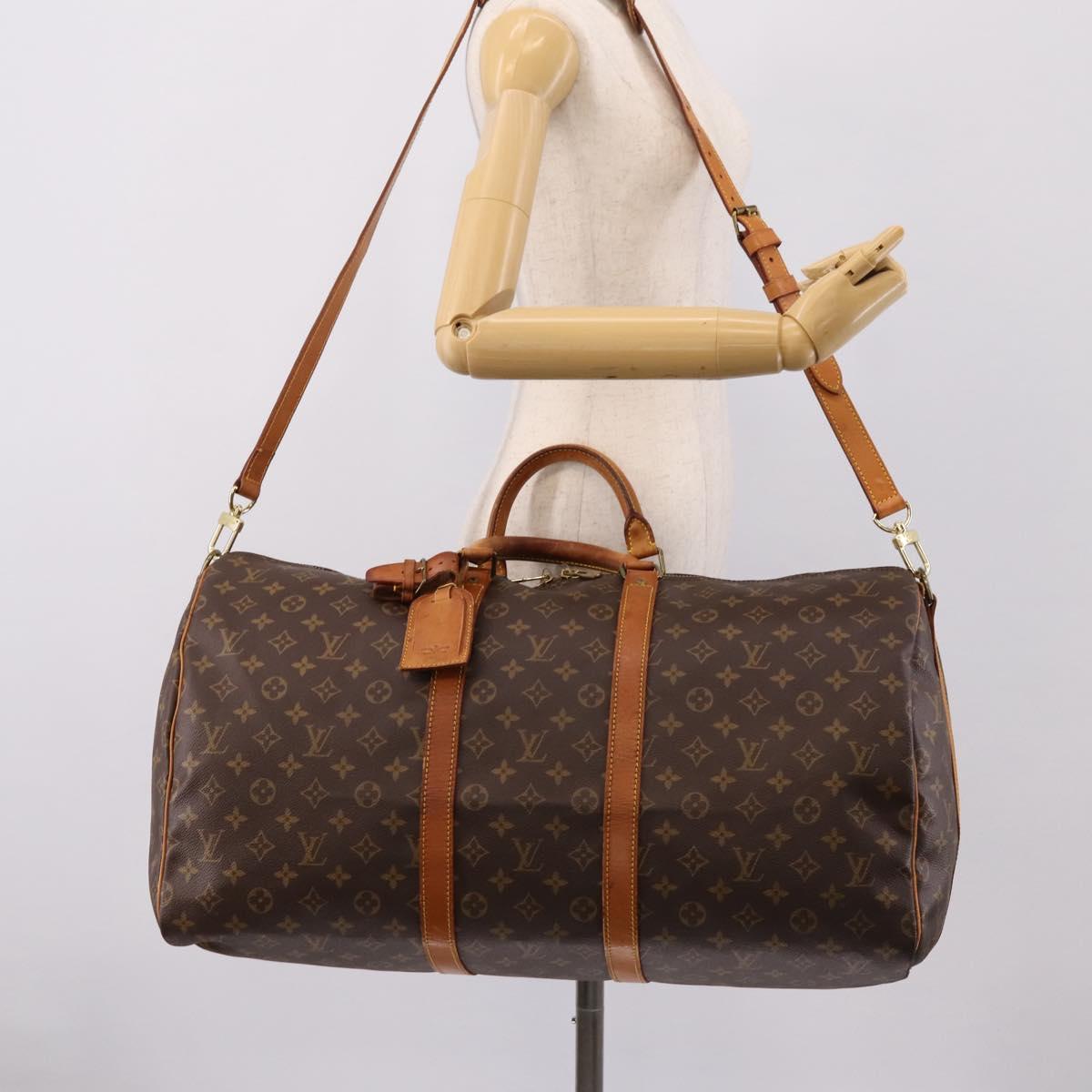 LOUIS VUITTON Monogram Keepall Bandouliere 55 Boston Bag M41414 LV Auth 201494
