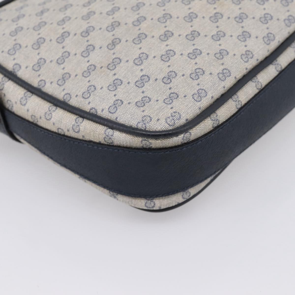 GUCCI Micro GG Supreme Shoulder Bag PVC Navy Gold 007 084 0423 Auth 201500
