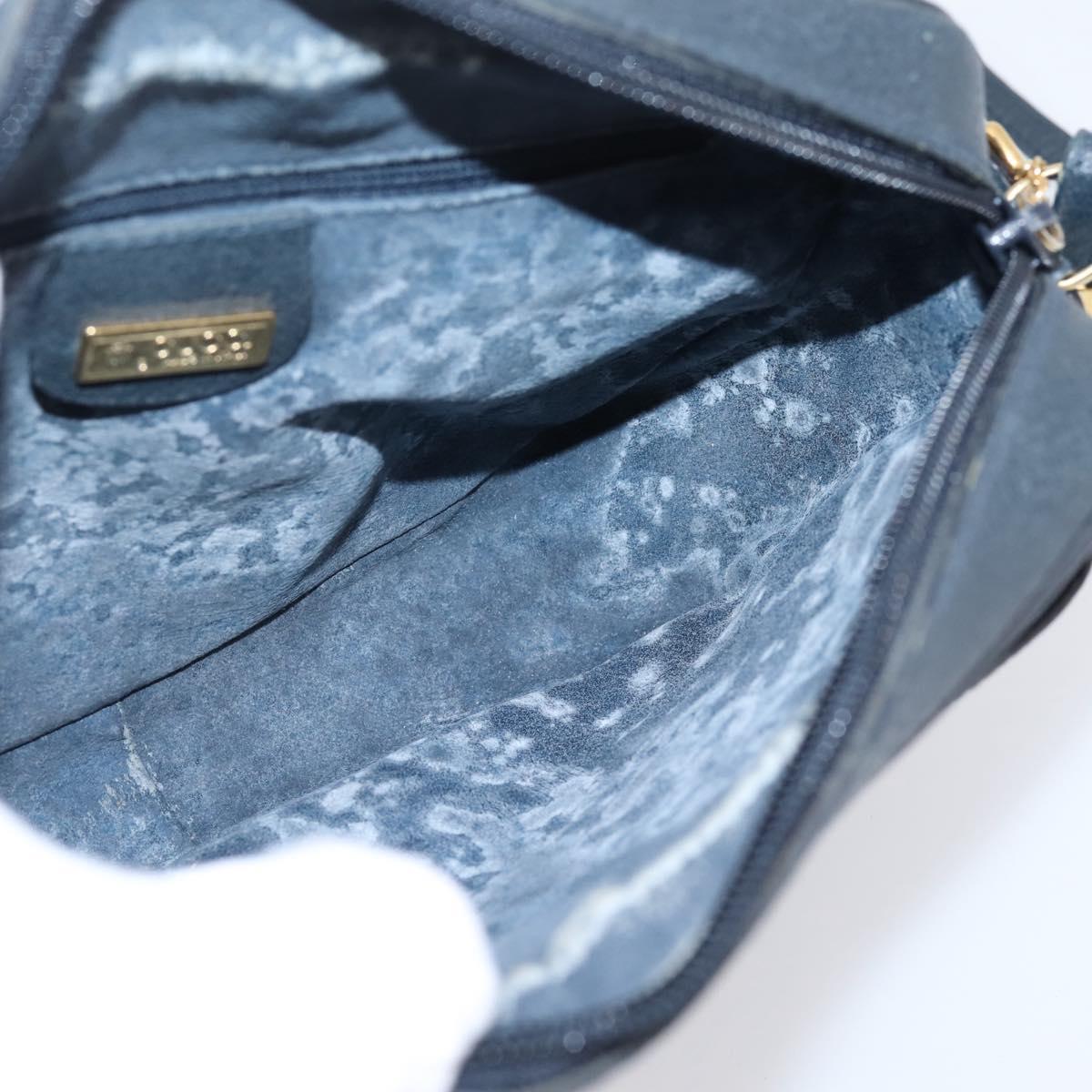 GUCCI Micro GG Supreme Shoulder Bag PVC Navy Gold 007 084 0423 Auth 201500