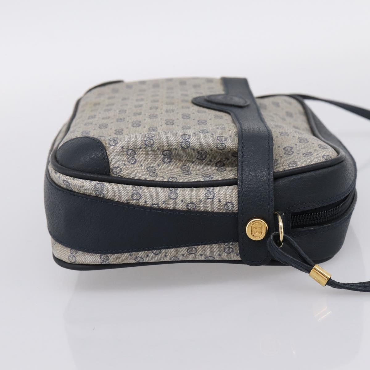 GUCCI Micro GG Supreme Shoulder Bag PVC Navy Gold 007 084 0423 Auth 201500