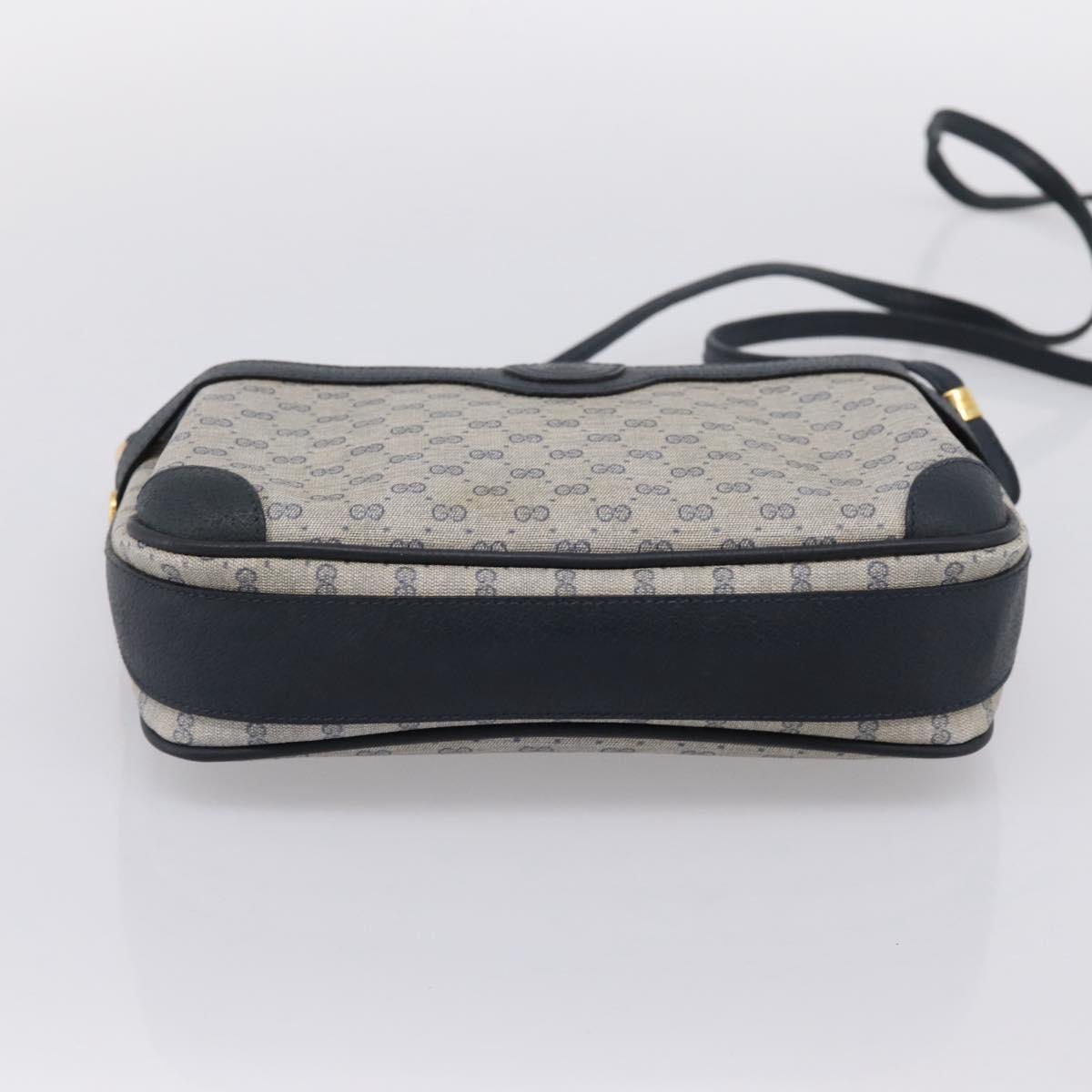 GUCCI Micro GG Supreme Shoulder Bag PVC Navy Gold 007 084 0423 Auth 201500