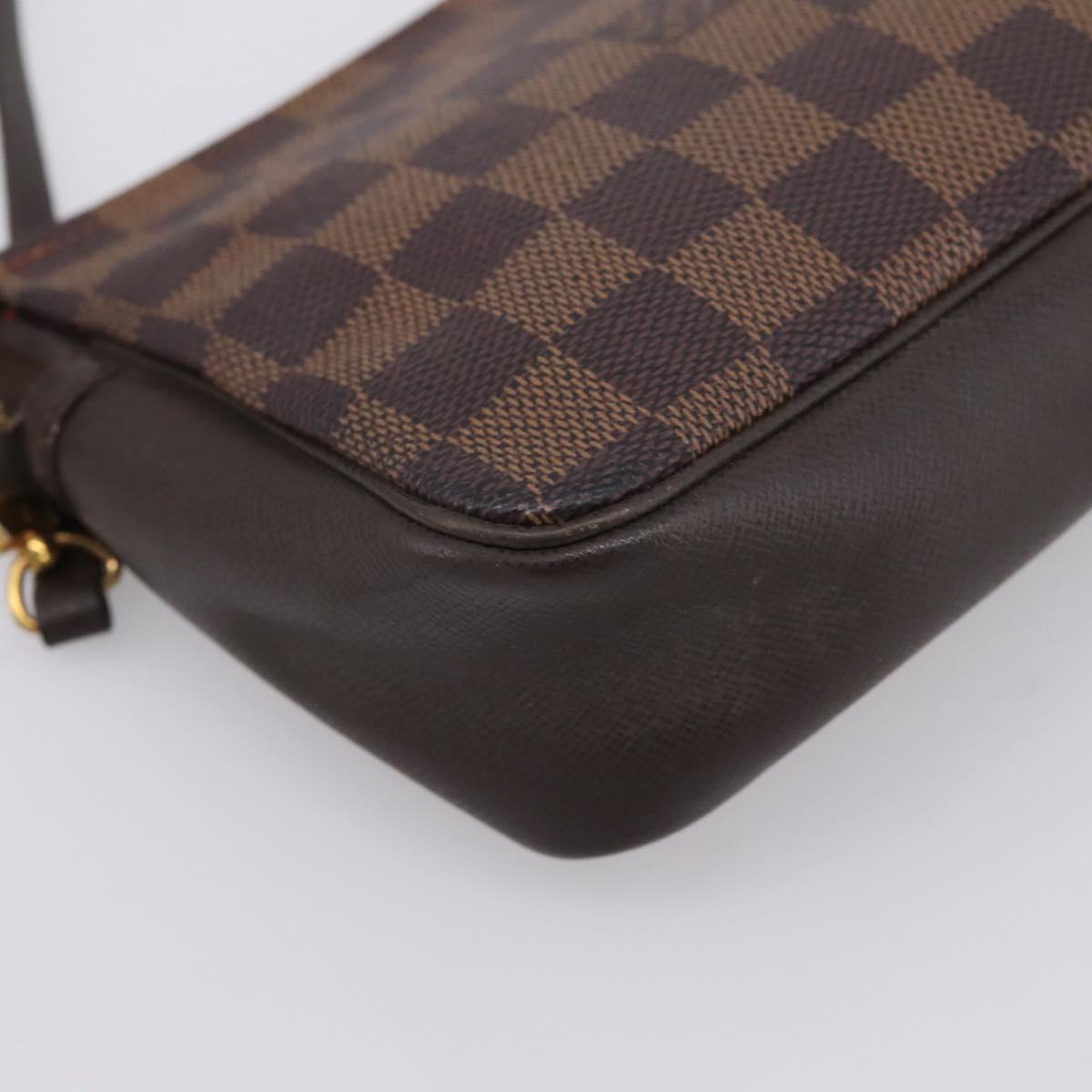 LOUIS VUITTON Damier Ebene Trousse Makeup Pouch N51982 LV Auth 201504A