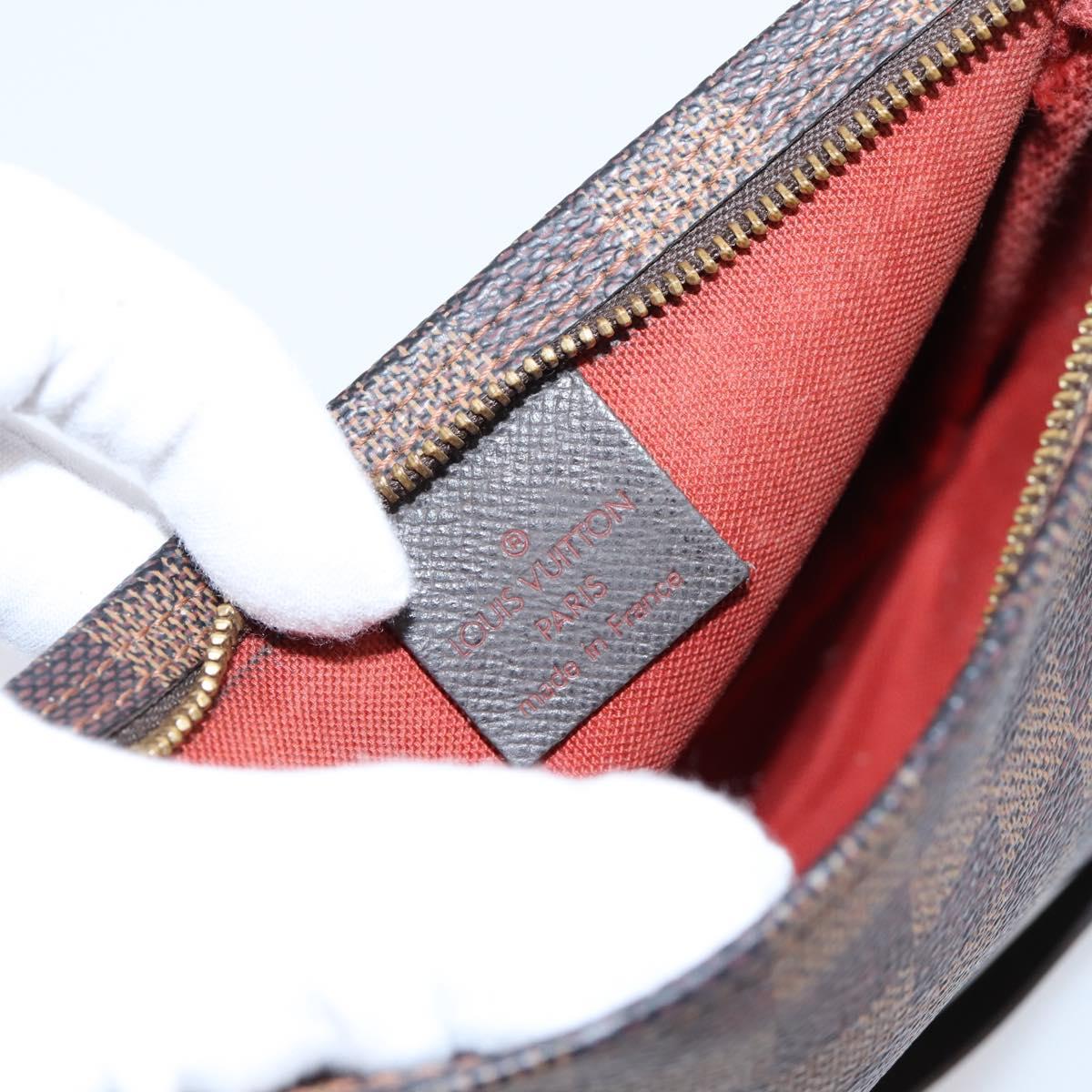LOUIS VUITTON Damier Ebene Trousse Makeup Pouch N51982 LV Auth 201504A