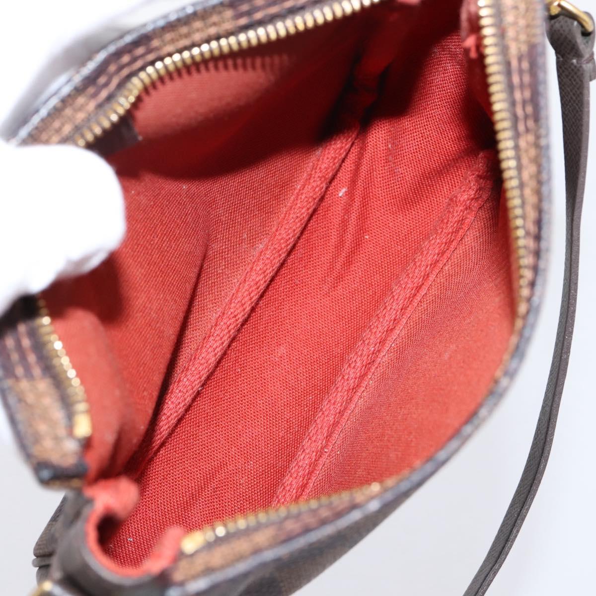LOUIS VUITTON Damier Ebene Trousse Makeup Pouch N51982 LV Auth 201504A