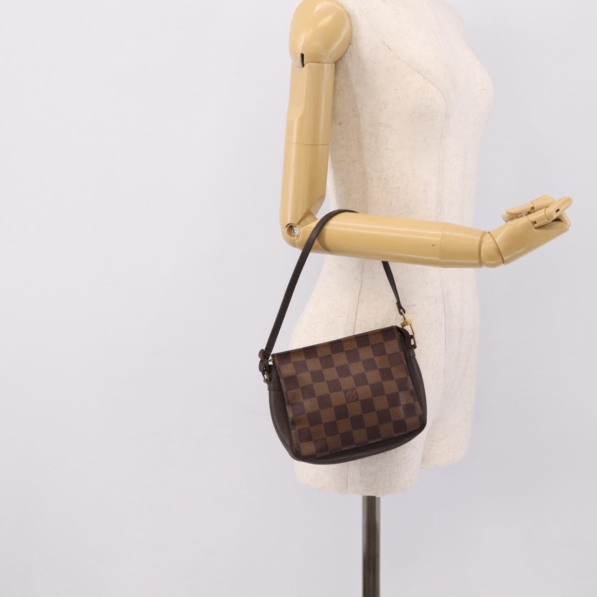 LOUIS VUITTON Damier Ebene Trousse Makeup Pouch N51982 LV Auth 201504A