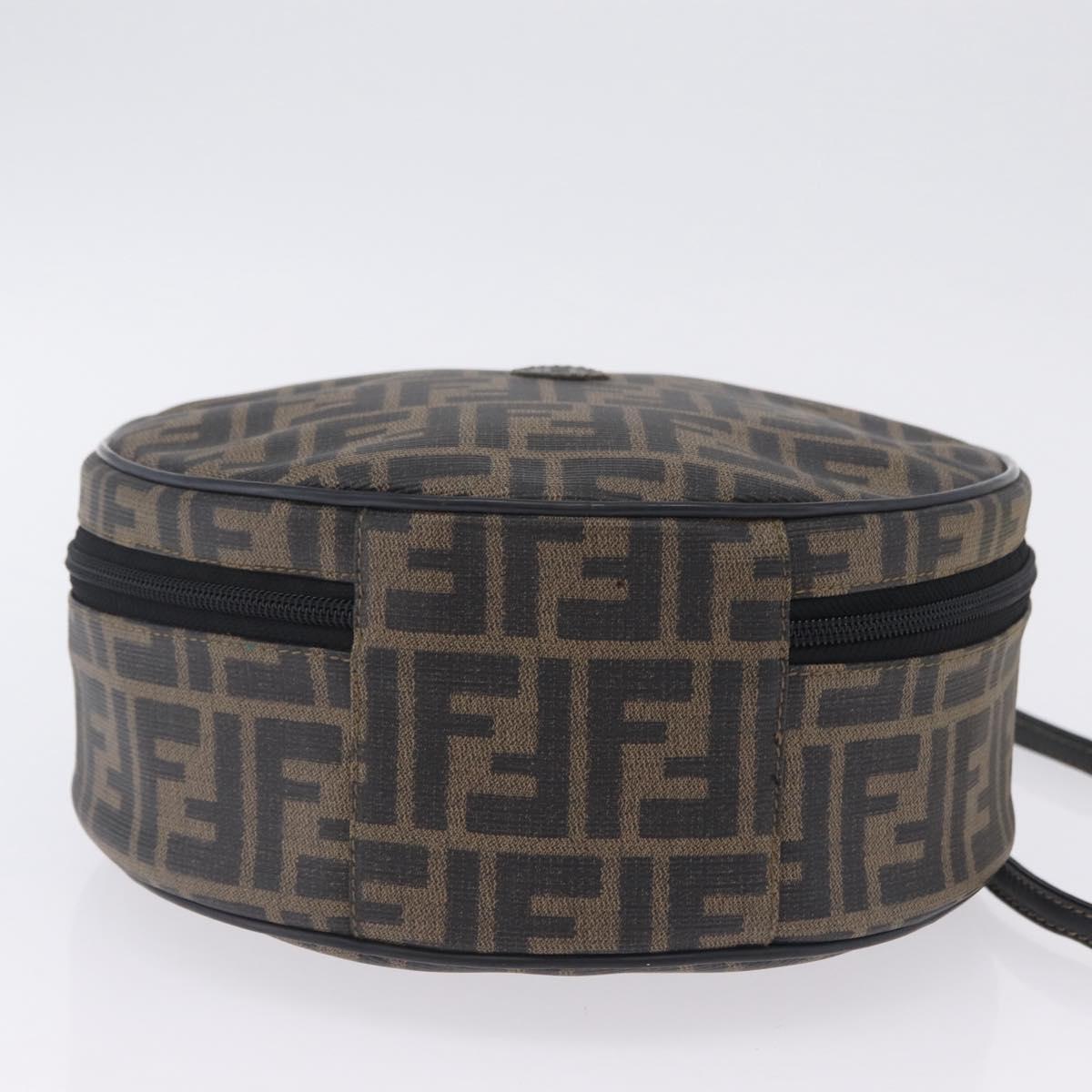 FENDI Zucca Canvas Hand Bag PVC 2way Black Brown Auth 201505A