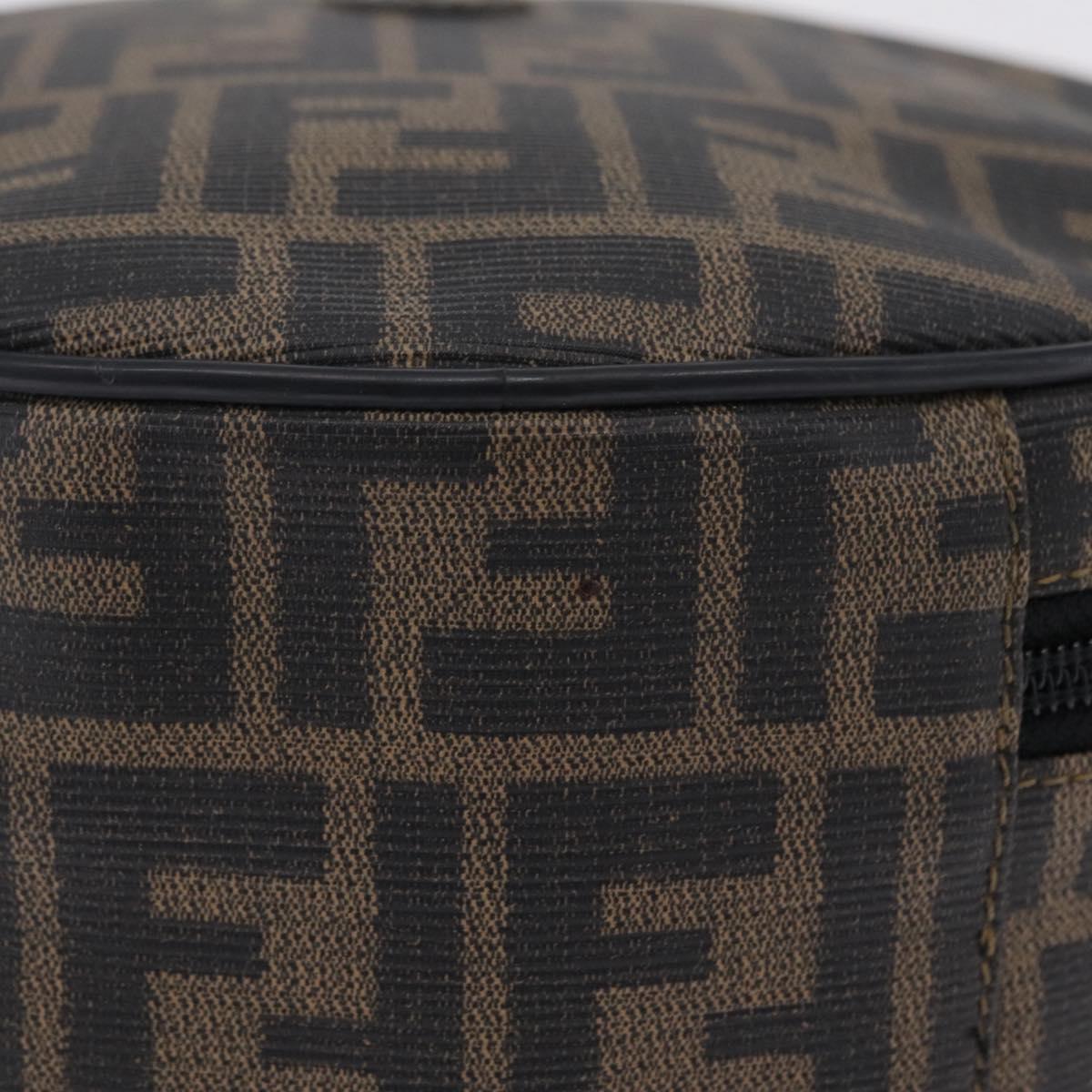 FENDI Zucca Canvas Hand Bag PVC 2way Black Brown Auth 201505A