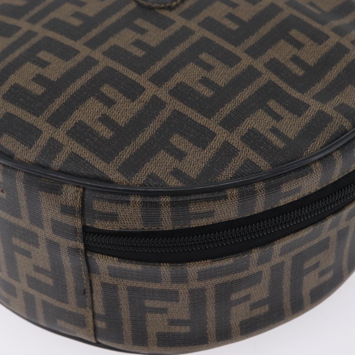 FENDI Zucca Canvas Hand Bag PVC 2way Black Brown Auth 201505A