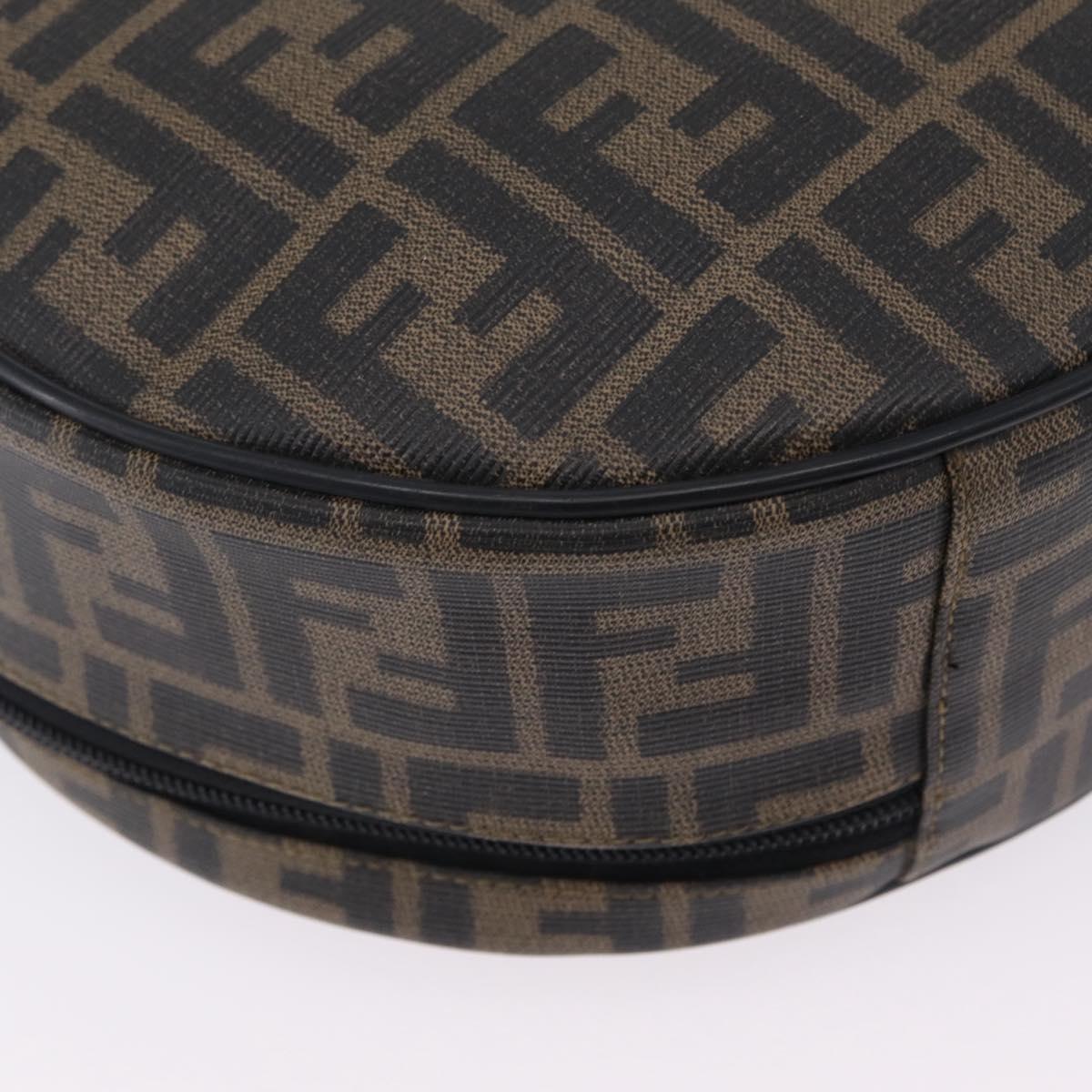 FENDI Zucca Canvas Hand Bag PVC 2way Black Brown Auth 201505A