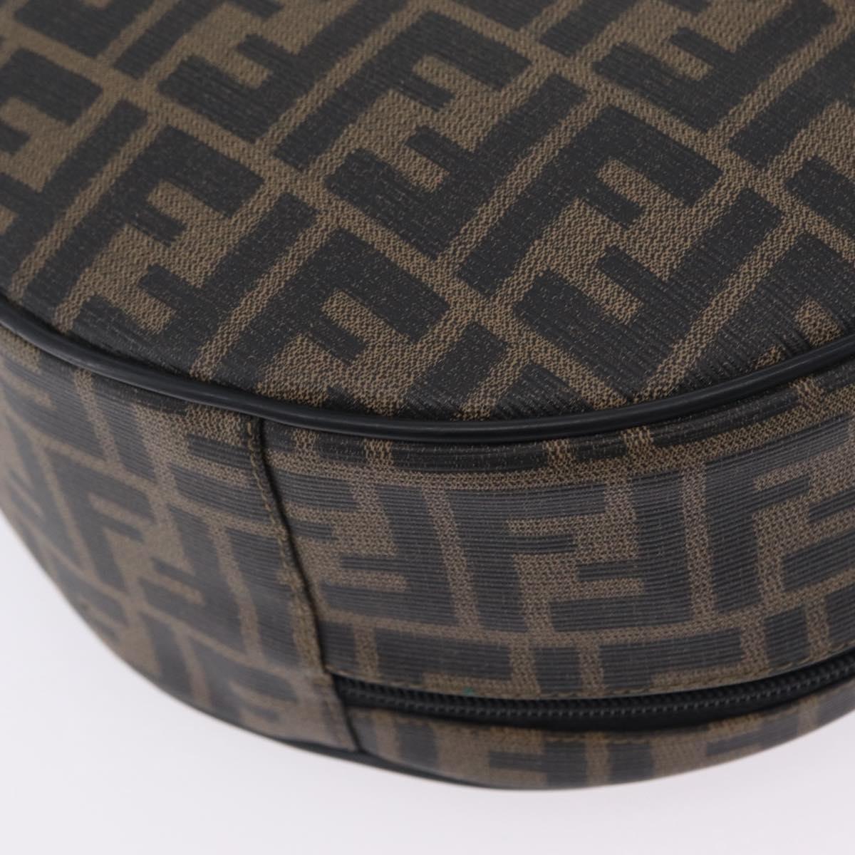 FENDI Zucca Canvas Hand Bag PVC 2way Black Brown Auth 201505A