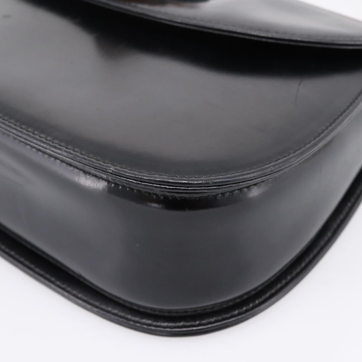 GUCCI Bamboo Hand Bag Leather Black Gold 000 1364 0633 Auth 201509A