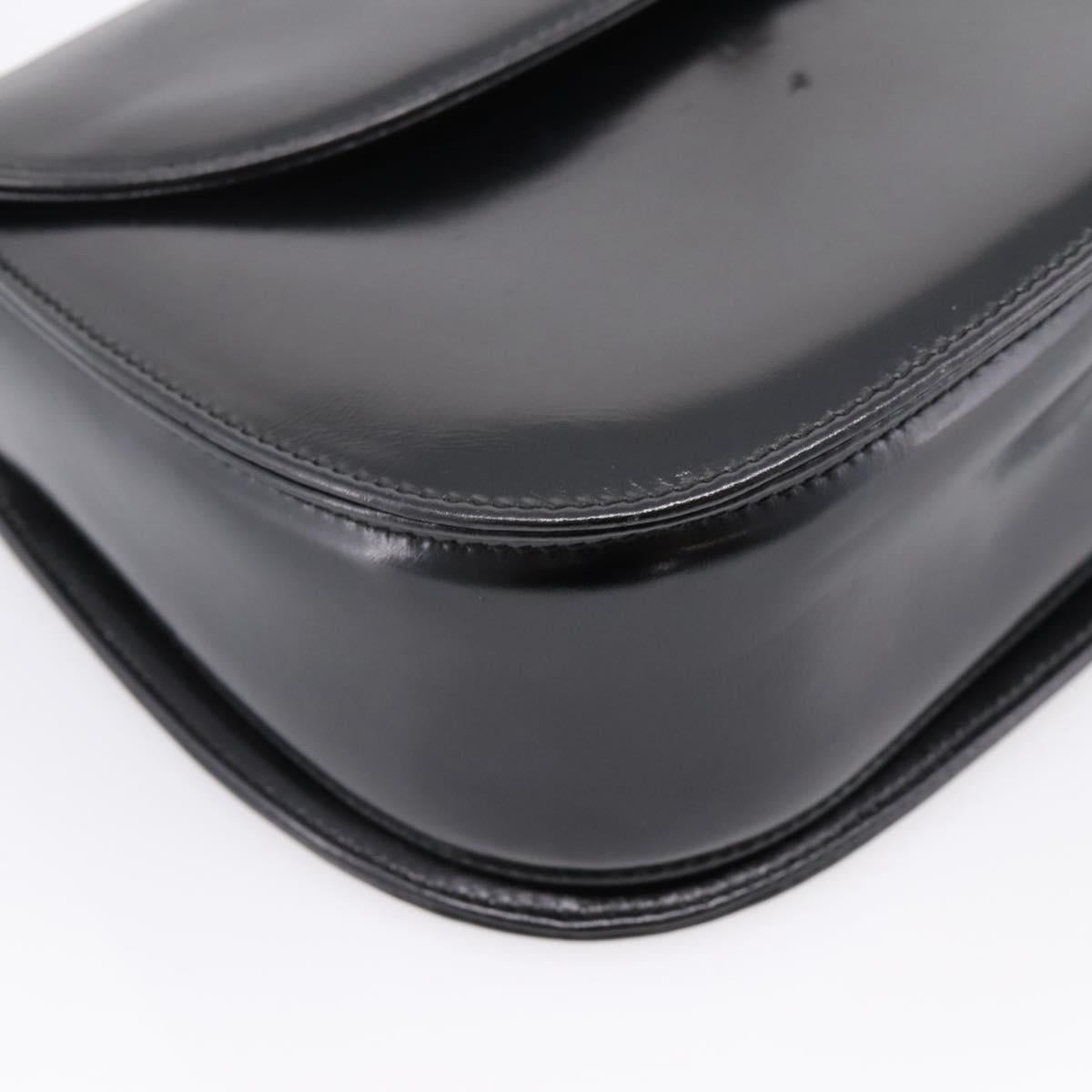 GUCCI Bamboo Hand Bag Leather Black Gold 000 1364 0633 Auth 201509A
