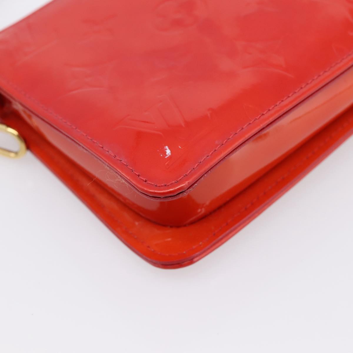 LOUIS VUITTON Monogram Vernis Lexington Pouch Red Rouge M91132 LV Auth 201512