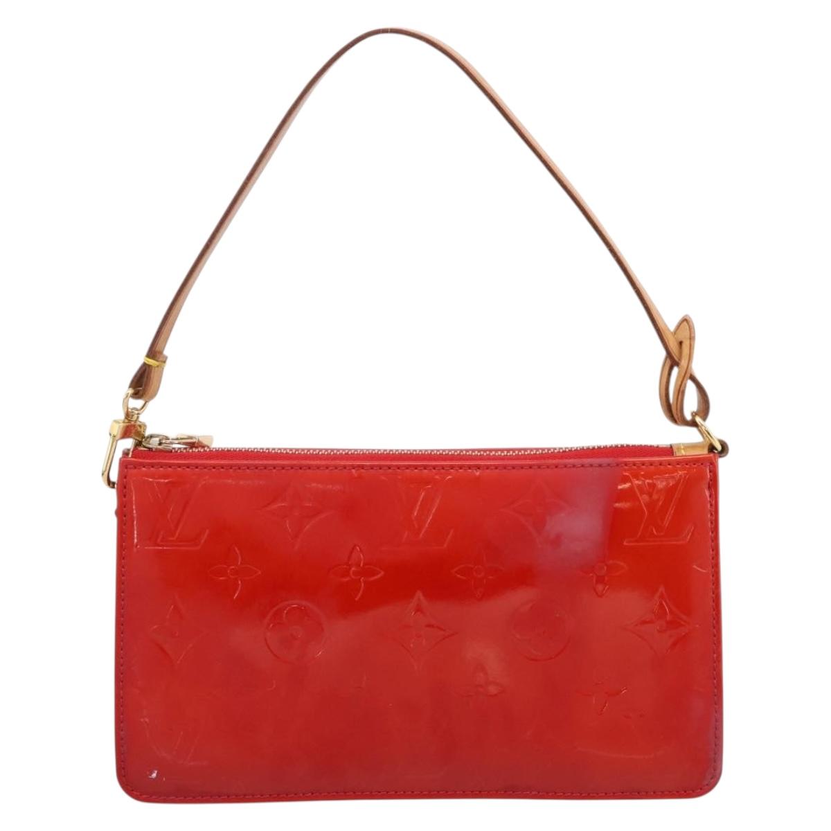 LOUIS VUITTON Monogram Vernis Lexington Pouch Red Rouge M91132 LV Auth 201512