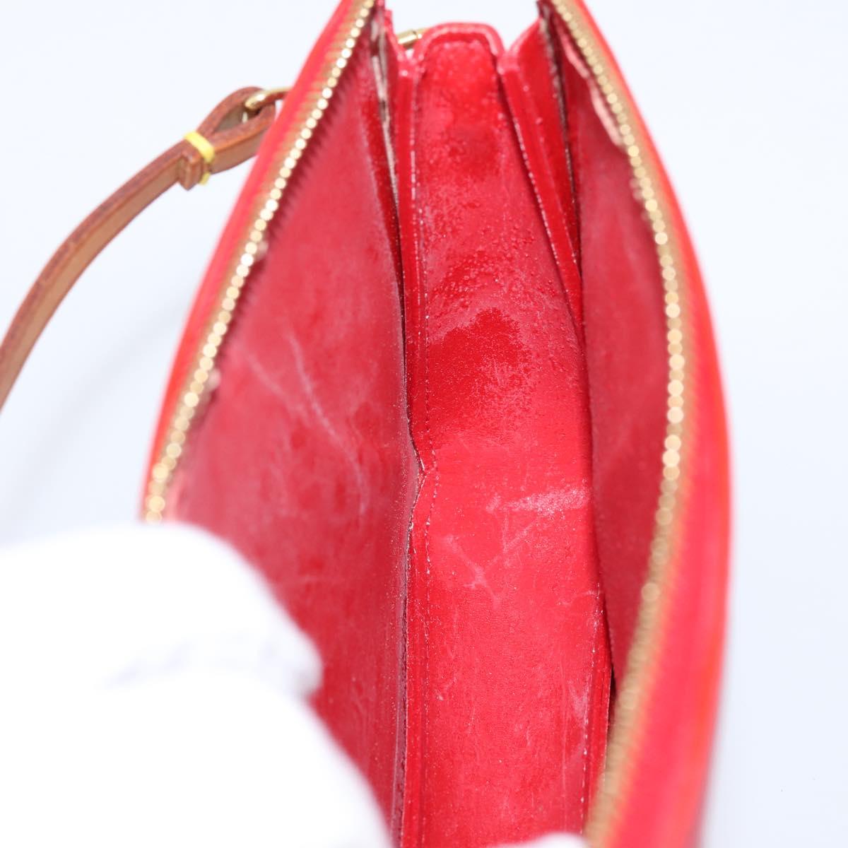 LOUIS VUITTON Monogram Vernis Lexington Pouch Red Rouge M91132 LV Auth 201512
