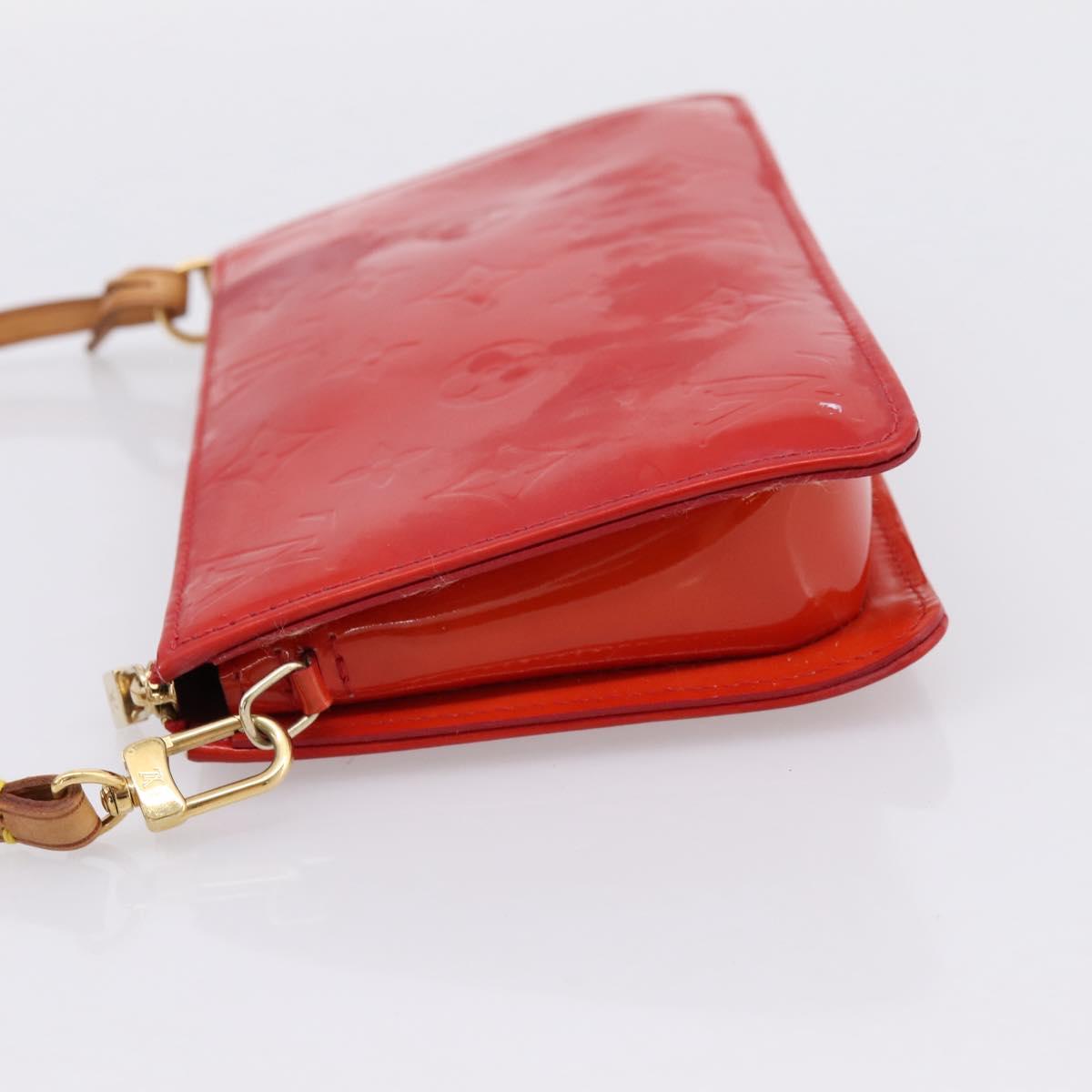 LOUIS VUITTON Monogram Vernis Lexington Pouch Red Rouge M91132 LV Auth 201512