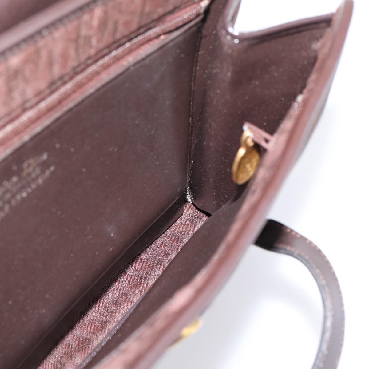Christian Dior Trotter Canvas Hand Bag Brown Gold Auth 201513