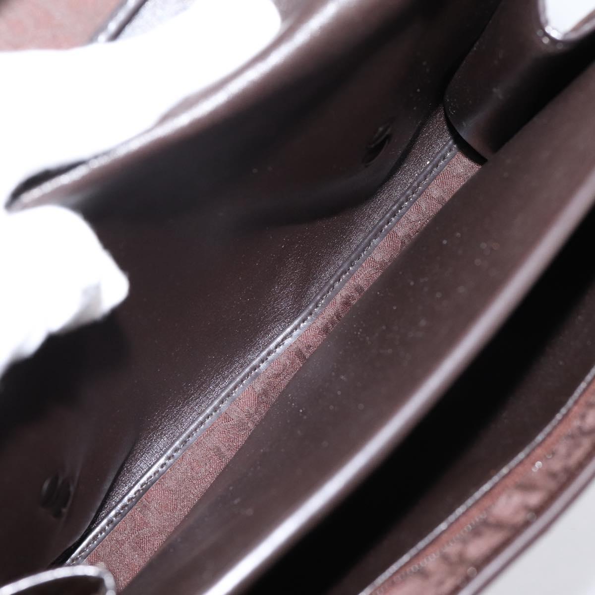 Christian Dior Trotter Canvas Hand Bag Brown Gold Auth 201513