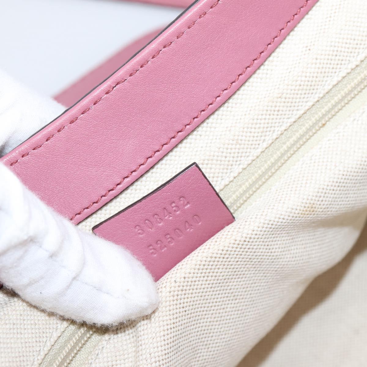 GUCCI Micro GG Canvas Guccissima Bag Leather Pink Gold 308452 Auth 201514
