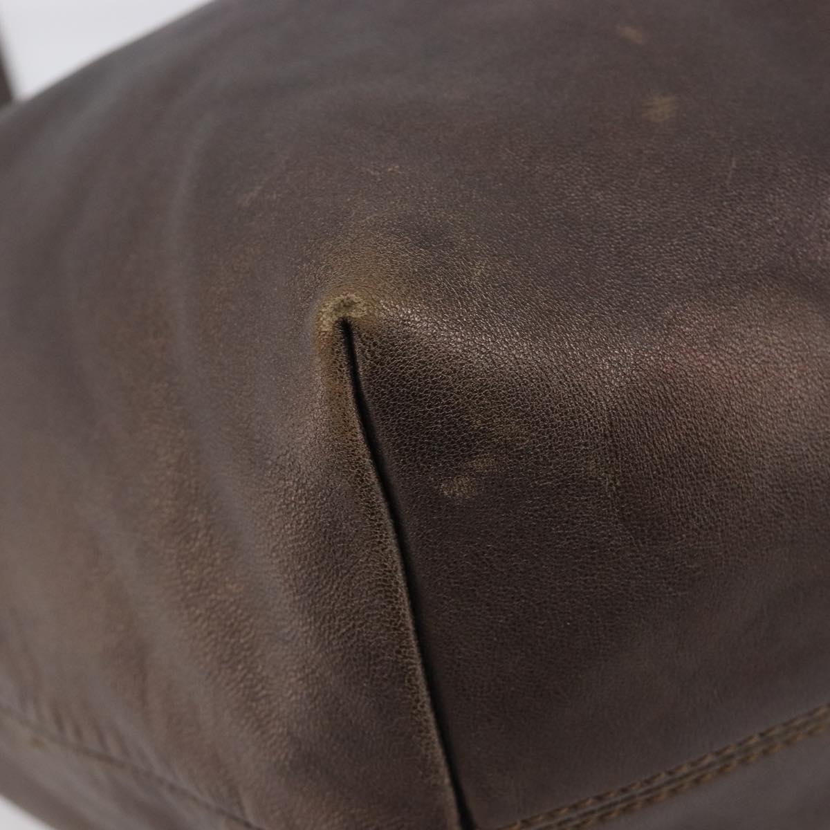 LOEWE Tote Bag Leather Brown Auth 201519
