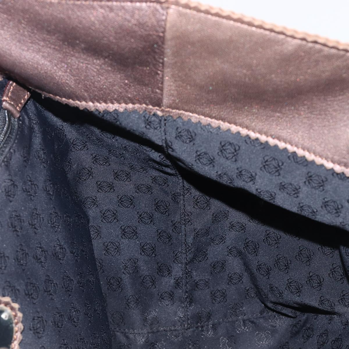 LOEWE Tote Bag Leather Brown Auth 201519