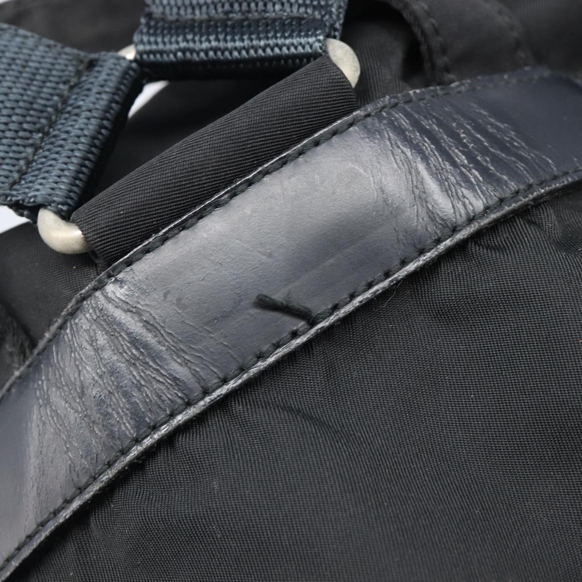 PRADA Backpack Nylon Black Silver Auth 201521
