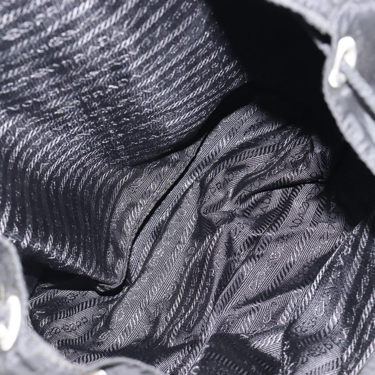 PRADA Backpack Nylon Black Silver Auth 201521
