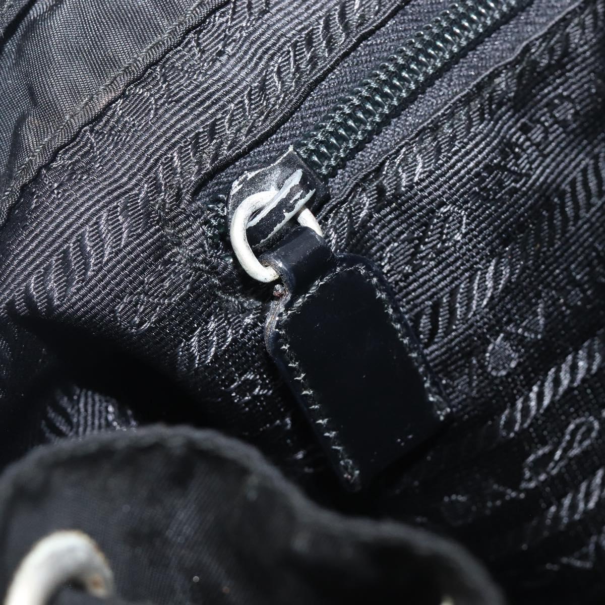 PRADA Backpack Nylon Black Silver Auth 201521
