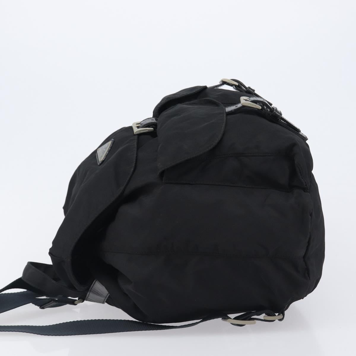 PRADA Backpack Nylon Black Silver Auth 201521