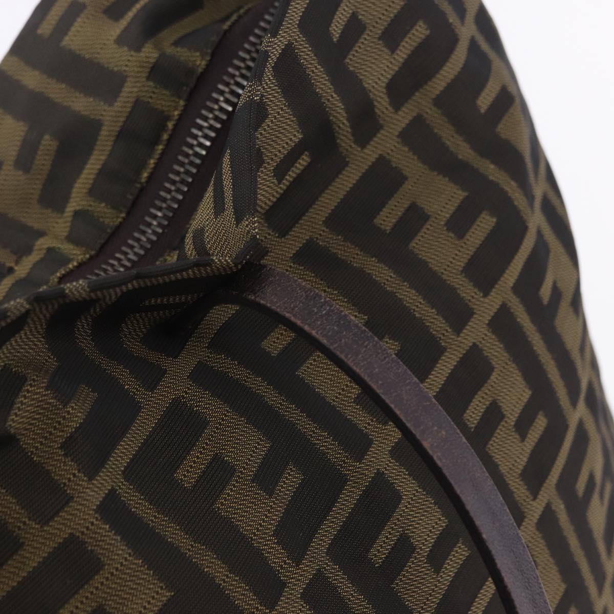 FENDI Zucca Canvas Tote Bag Black Brown Auth 201522