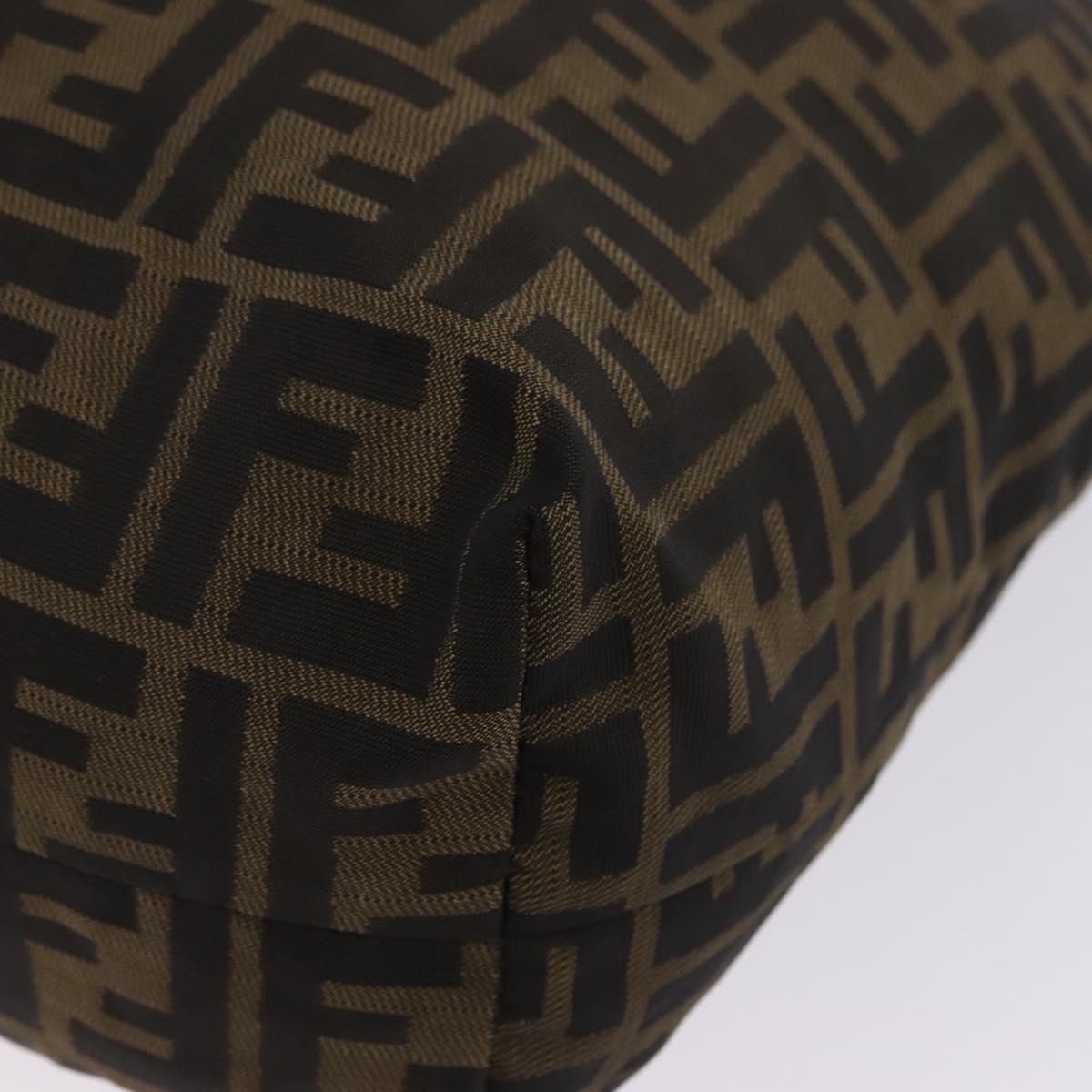 FENDI Zucca Canvas Tote Bag Black Brown Auth 201522