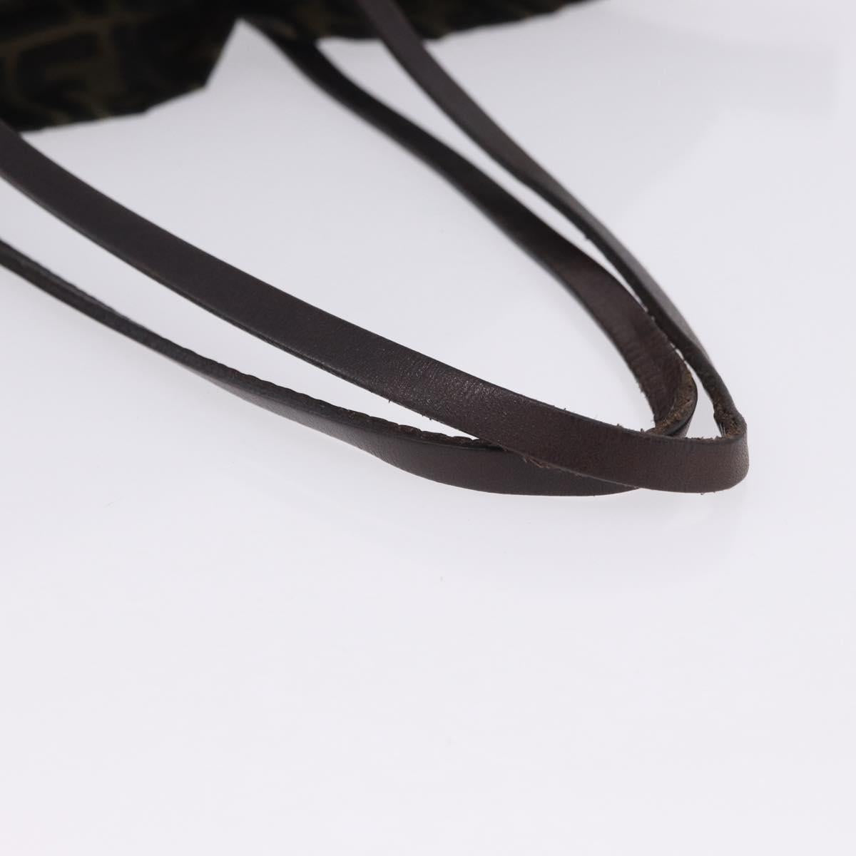 FENDI Zucca Canvas Tote Bag Black Brown Auth 201522