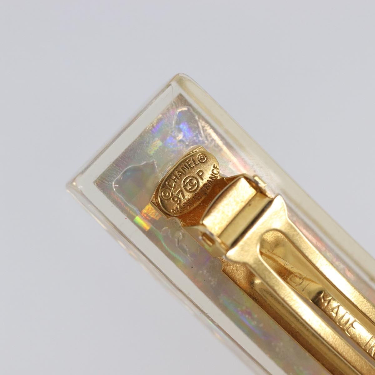 CHANEL Valletta Hair Clip metal Gold CC Auth 201528M