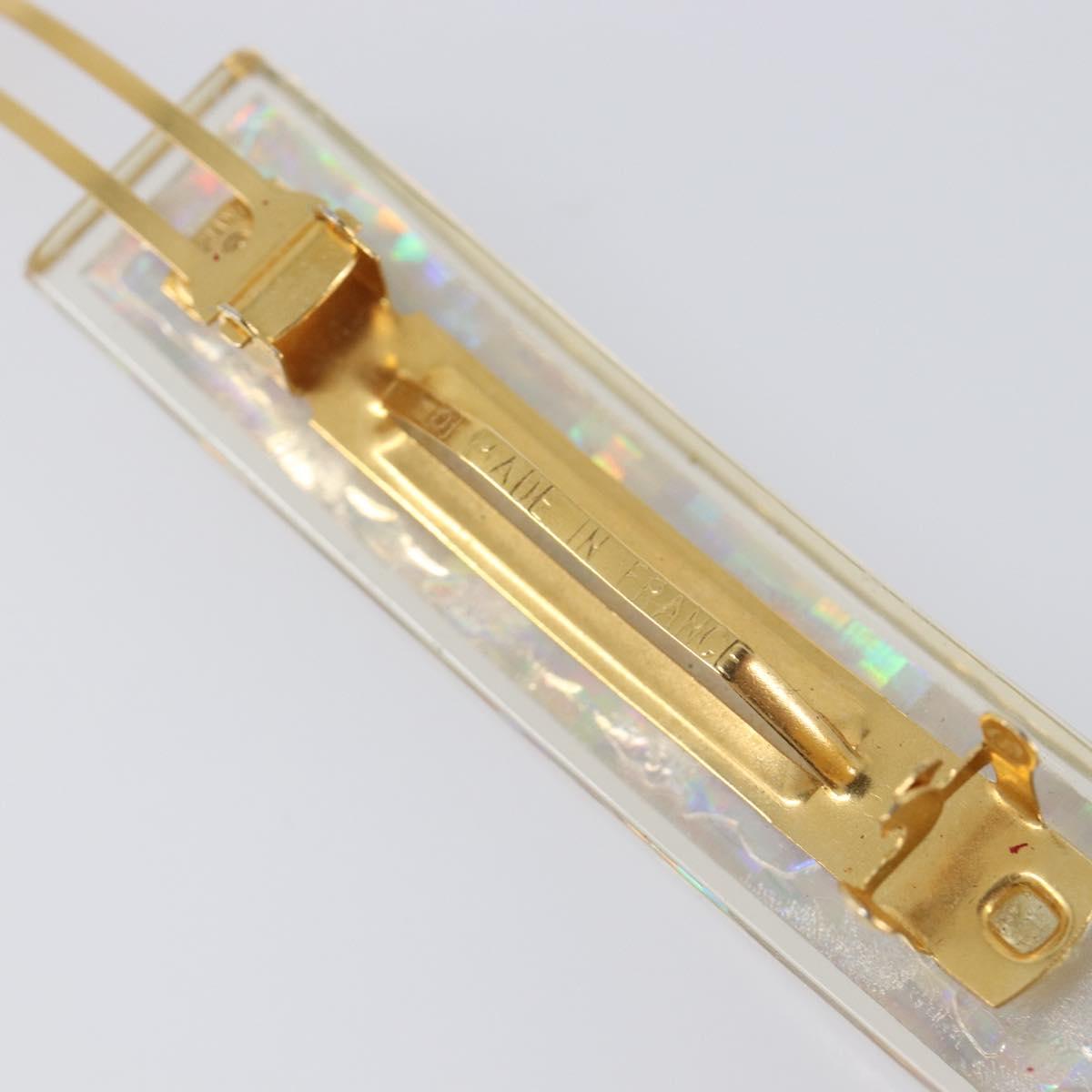 CHANEL Valletta Hair Clip metal Gold CC Auth 201528M