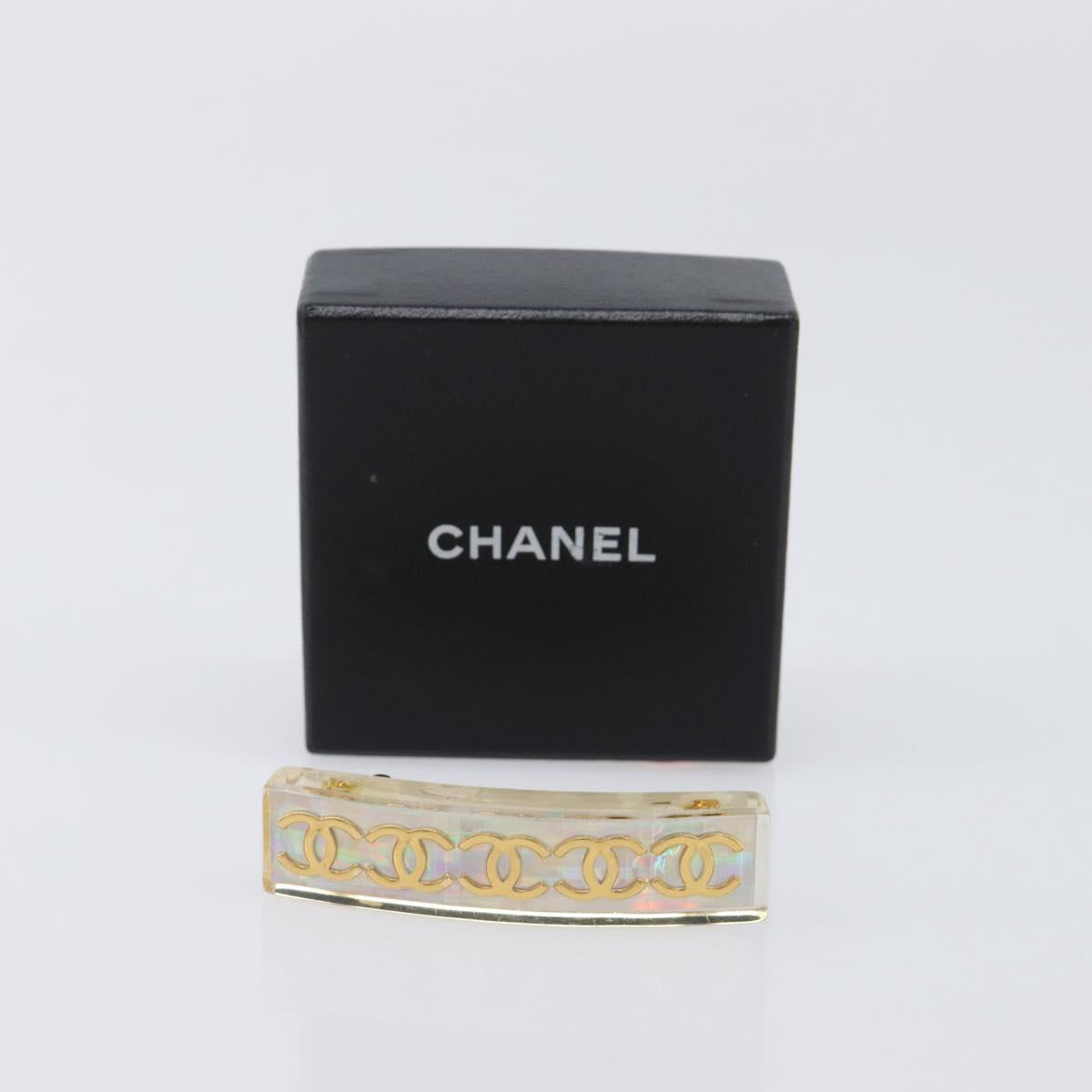 CHANEL Valletta Hair Clip metal Gold CC Auth 201528M