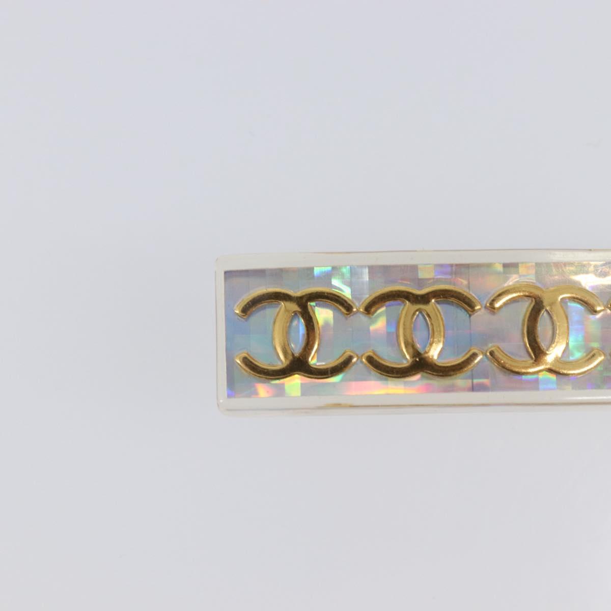 CHANEL Valletta Hair Clip metal Gold CC Auth 201528M