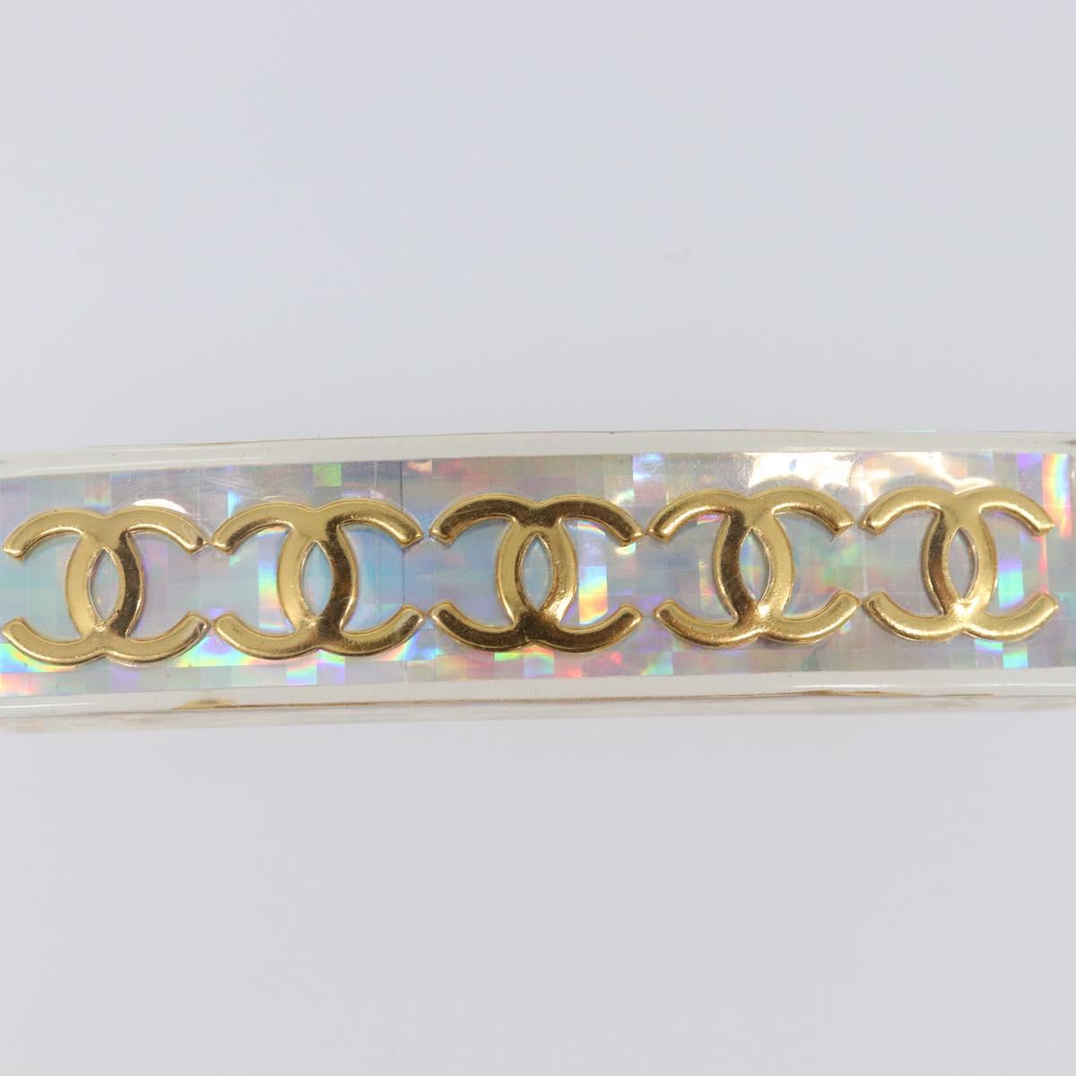 CHANEL Valletta Hair Clip metal Gold CC Auth 201528M