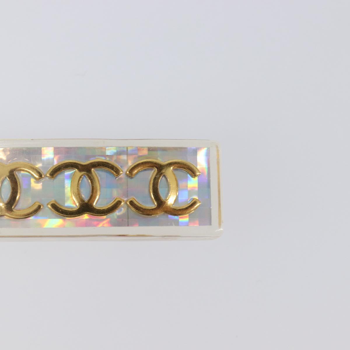 CHANEL Valletta Hair Clip metal Gold CC Auth 201528M