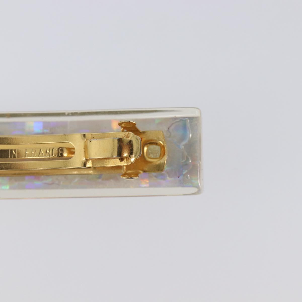 CHANEL Valletta Hair Clip metal Gold CC Auth 201528M