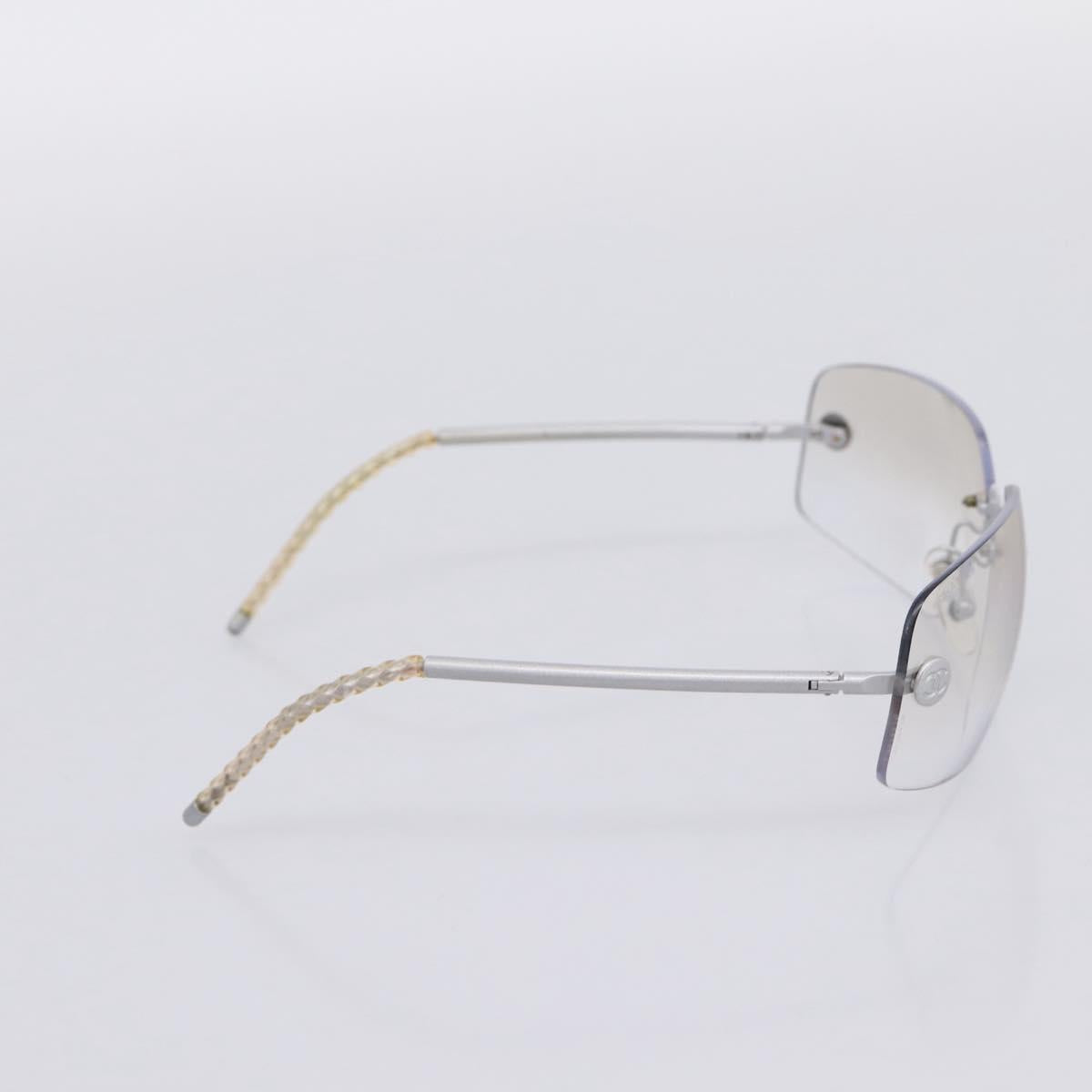 CHANEL Glasses metal Silver CC Auth 201529M