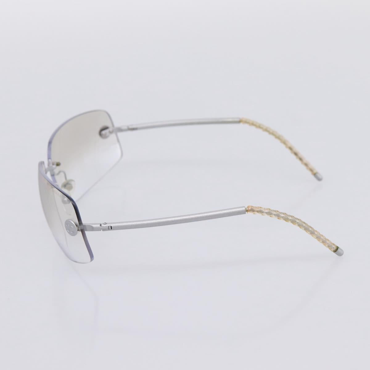 CHANEL Glasses metal Silver CC Auth 201529M