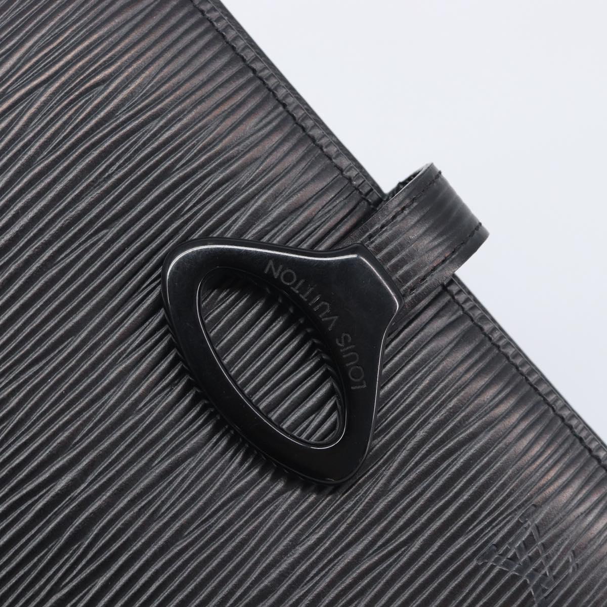 LOUIS VUITTON Epi Agenda PM Day Planner Cover Black R20052 LV Auth 201542