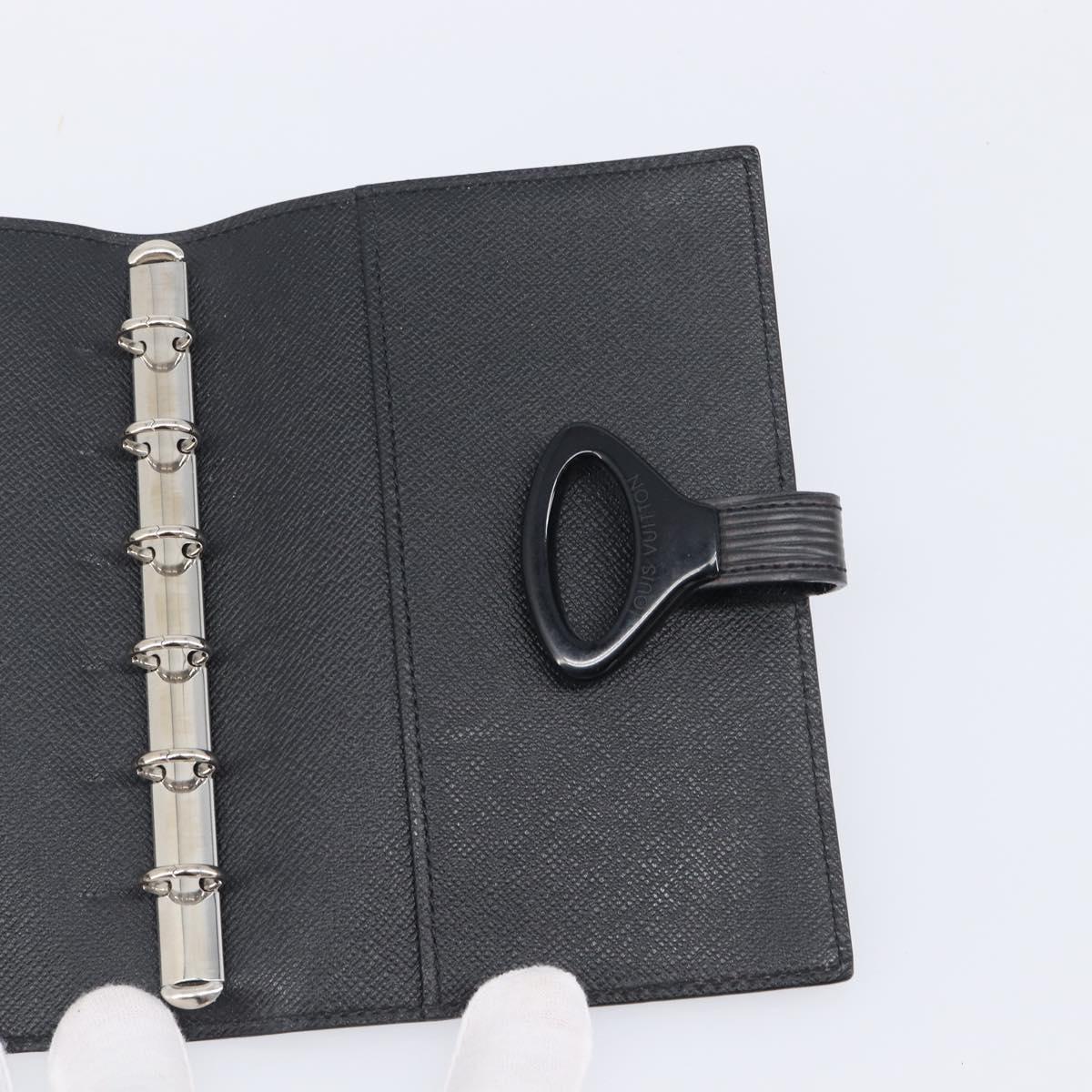 LOUIS VUITTON Epi Agenda PM Day Planner Cover Black R20052 LV Auth 201542